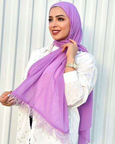 Feathers hijab ( Purple )